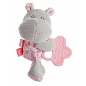BigBuy giocattolo da dentizione, Hippo, rosa, 20 cm