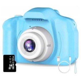 Fotocamera digitale per bambini, ZeeTech, Giochi, 3 Mpx, 1080p, USB, Schermo da 2", Blu
