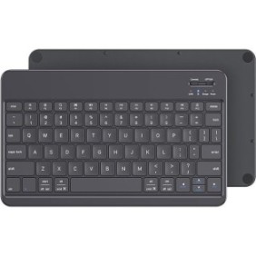 Tastiera con illuminazione, 7 colori, universale, portatile, Bluetooth 3.0, 10'', nera