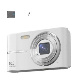 Fotocamera compatta per bambini 50MP 1080P Multieffetti Bianca 64GB 2,4 pollici
