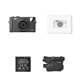 Fotocamera compatta, zoom digitale 16x, 48MP, nera, scheda da 16GB inclusa, 11,5x6,8x4,5 cm