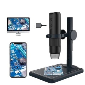 Microscopio digitale, MS5, ingrandimento 50X-1000X, illuminazione LED, connettività PC e WiFi, nero