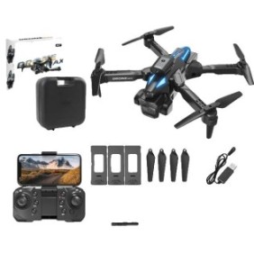 Drone con telecamera HD 8K, trasmissione WiFi in tempo reale, nero, 24x24x7cm