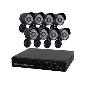 Impianto di videosorveglianza TVCC con 8 telecamere, DVR incluso, visualizzazione da smartphone, 220 volt