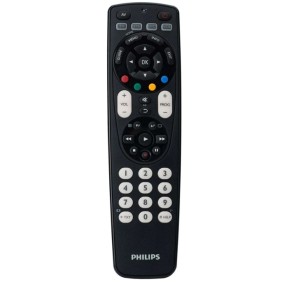 Telecomando Philips, funzione SimpleSetup, design ergonomico, 2 batterie AAA, moderno, nero