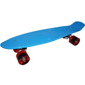 Tavola da skateboard con ruote in silicone 56 cm, Blu, Robentoys