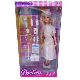 Bambola medico pediatrica con accessori, articolazioni flessibili, 30 cm, 3 anni