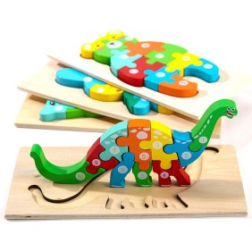 Puzzle Montessori, HNSMART, Legno, 2-4 anni, Multicolor