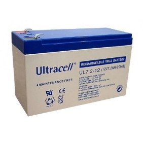 Batteria al piombo Ultracell, 12V, 7,2Ah, terminali larghi